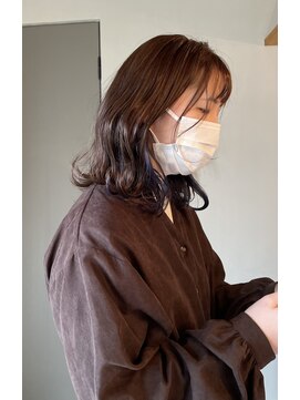 パルムヘアー(Palm hair) ブラウン×ブルー インナーカラー