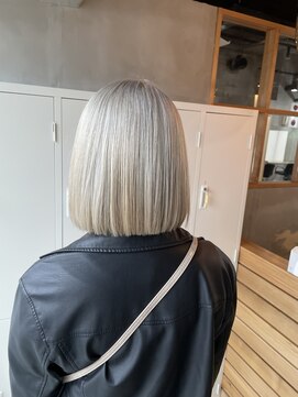 アンジェリカ 難波店(ANGELICA) 【ANGELICA 平田】韓国風切りっぱなしボブ ホワイトベージュ