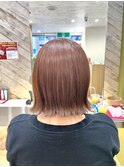 【 切りっぱなしボブ × レッドオレンジ 】
