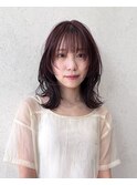 ブリーチなし暖色ブラウン♪顔まわりカット　暖色カラー