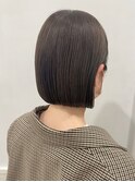 前髪マチルダボブピンクベージュインナーグレージュ韓国
