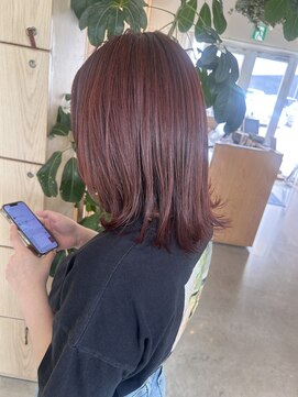 アドラーブル 万代店 (adorable) 20代30代40代シアーピンク透明感くびれミディアム外ハネ