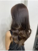 ウォームブラウン_髪質改善_艶髪_透明感カラー地毛風カラー