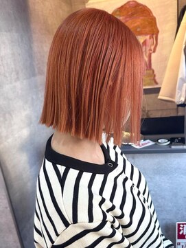 ガーデンヨコハマ(GARDEN YOKOHAMA) オレンジベージュブリーチ似合わせカットボブイメチェンメルティ