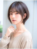 深みを感じるブラウンと収まるショート○30代40代○