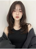 前髪 こなれミディ イメチェン ウェーブパーマ 韓国マッシュ