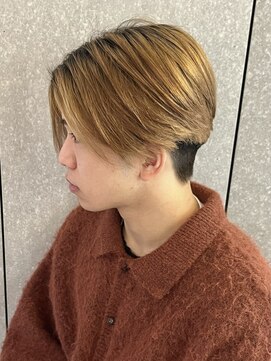 ニアウ 太田店(Niau) メンズナチュラルセンターパートベージュカラーニュアンスパーマ