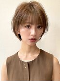 前髪あり小顔つや髪顔まわり簡単スタイリングショートボブヘア