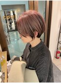 大人ショートボブ丸みショートカットマッシュショート前髪あり