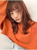 kico☆ベージュピンク×ぱっつん前髪×レイヤーロング