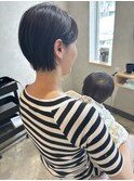 丸みショートヘア　楽ちんヘア　ママにおすすめ