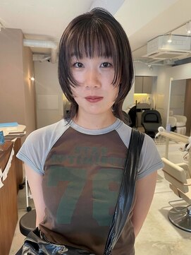 リタ(LITA) 【LITA】インナーカラー ボブウルフ ベージュカラー ◇奥村