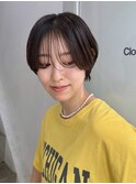 王道可愛い◎丸みナチュラルショート×ブラウンカラー