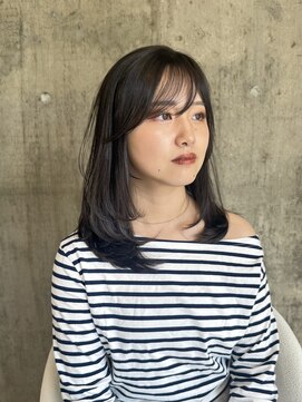 ハーフアンドハーフ(HALF and HALF) ワンカールレイヤー/オリーブグレージュ/下関美容室