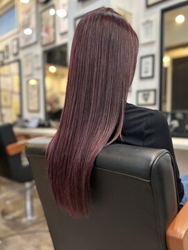 ロングレイヤーカット20代30代40代ピンクバイオレット