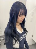 ブルーから裾をブラックのエンドカラー☆　　大館美容室