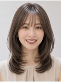 表参道 ミディアムレイヤー ナチュラルブラウン 20代30代 ママ