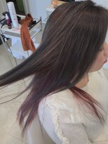 カイム ヘアー(Keim hair) グレージュ×インナーカラーレッド/裾カラー/デザインカラー