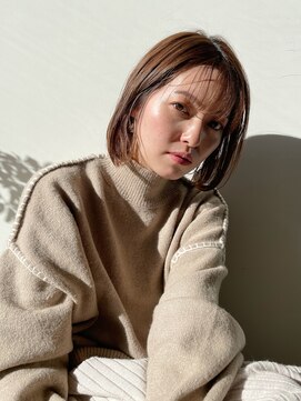 トキ(toto toki) ナチュラルな耳かけボブとシースルーバング