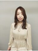 #大人可愛いナチュラルウェーブ　カーテンバング#