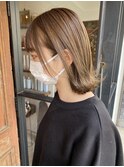 まろベージュ　ベージュ　グレージュ　ボブ　ミディアム