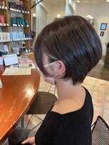 リュクスフォーヘアー(LUXE.for.hair) 大人可愛いハンサムショート/イヤリングカラー×ダークアッシュ