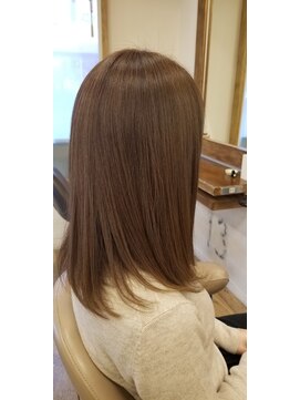 アンシー ヘア デザイン(an-cie hair design+) さらつや縮毛矯正×モノトーンベージュ♪