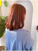 大人ガーリーオレンジブラウン モードヘアプリカール/tsukasa