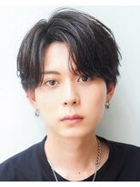 オーシャントーキョー 渋谷神南(OCEAN TOKYO)&nbsp;韓国ヘアカルマパーマカルマバングセンターパート黒髪ウルフ