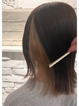 エヌアンドエー 春日部東口店(hair shop N&A) インナーカラーボブ　ベージュ