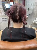 結婚式お呼ばれヘアセット/ツインアレンジ/タイトアレンジ