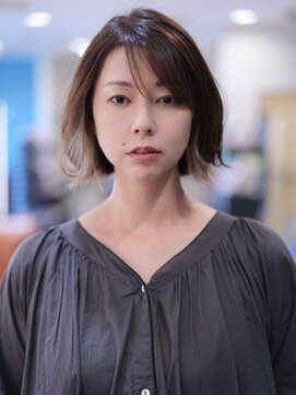 ティーワン 神埼店(T-one) ネビージュオリーブベージュ髪質改善前髪カットエアリーボブ