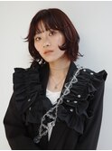 20代30代ダークレッドレイヤーボブ★ウリュ