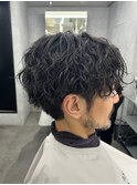 波巻きパーマセンターパート