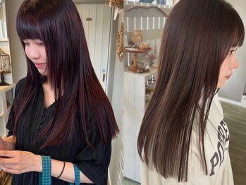 リトルガーデン(Little Garden)の写真/顔周りの前髪カットとおくれ毛の絶妙バランスで小顔見せ効果◎伸ばしかけの髪もまとまりのあるスタイルに♪