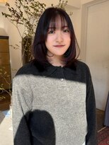 ヘアーアイスカルテット(HAIR ICI QUARTET)&nbsp;小顔レイヤーミディアム◎冬カラーのくすみピンクで韓国風