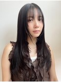 ロングレイヤーミディアムレイヤー艶カラー透明感グレーブルー