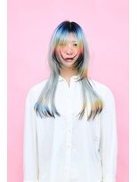 PELE原宿/ブリーチなしダブルカラー/ハイトーン/ケアブリーチ【３月上旬OPEN(予定)】&nbsp;着物ヘア/ダークアッシュ/ミディアムレイヤーカット/原宿