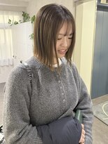 オウル(Owll)&nbsp;◆◇ブリーチなし透明感オリーブベージュ切りっぱなしボブ◇◆