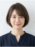 大人上品ショートボブ|お悩み解決カット×白髪ぼかしグレージュ