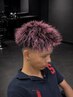 【指名無し限定】原色カラーメッシュ+パーマ+カット