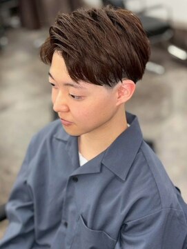 ホーミーズ 横須賀中央店(homies) アップバンク ニュアンスパーマ ブラウンカラー マッシュ 20代