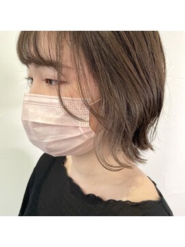 テクライズ 豊橋店(TECHRISE) ☆外ハネボブ×イヤリングカラー、くすみベージュ☆10代20代30代