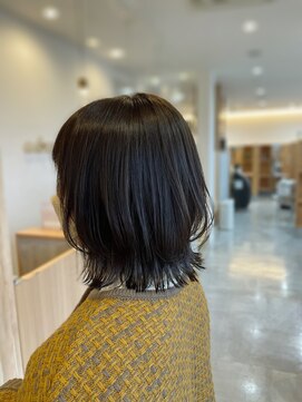 アドラーブル 長岡リップス旭岡店(adorable) 大人可愛/小顔/前下がりボブ×ブルーカラー/外ハネボブ/20代30代