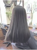 髪質改善プラチナベージュ　エレガントストレート