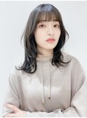 ☆レイヤーニュアンスカラー大人前髪シースルーグレージュ
