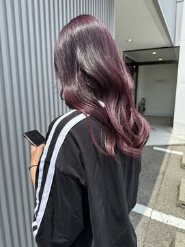 ナンバー(number+) 20代30代40代ブリーチ艶感カシスピンク伸ばしかけミディアム