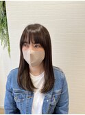 大人３Ｄカラー×サラサラセミディ/細めハイライト/グレイカラー
