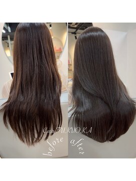 カラ フクオカ(Cara FUKUOKA) ミルクティーグレー《★髪質改善うる艶水素カラー＋カット★》