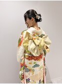 成人式ヘア、振袖着付け